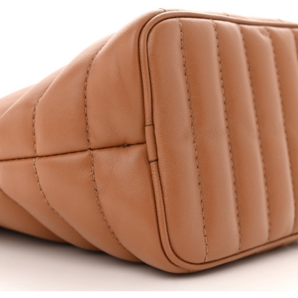 Burberry Lambskin Quilted Mini Lola Bucket Bag Maple Brown - Picture 7 of 8